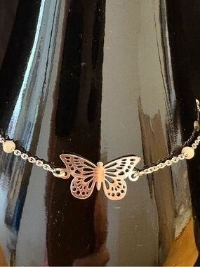 Italian Mia Fiore Sterling Silver Butterfly Bead Bracelet